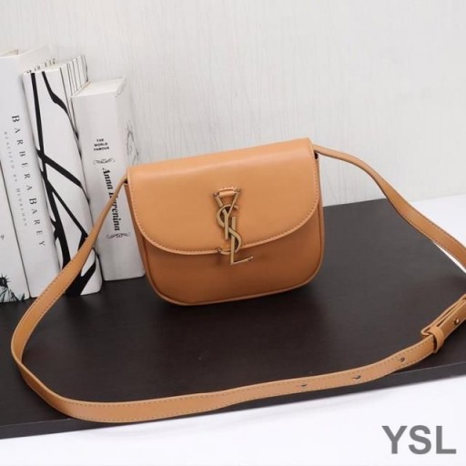 Yves Saint Laurent Small Kaia Satchel In Smooth Vintage Leather Brown/Gold