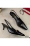 Cipele-brod Yves Saint Laurent Blade Slingback Od Lakirane Crne boje