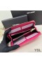 Yves Saint Laurent Large Cassandra Deconstruct Zip Around Wallet In Crocodile Embossed Leather Rose