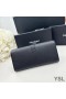 Školjkaša novčanik Yves Saint Laurent Large Line Od Zrnate kože Crnog/Zlatne boje