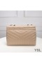 Torba-lanac Yves Saint Laurent Medium Loulou od kože Y Matelasse Pekmeza/zlatne boje