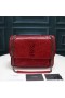 Yves Saint Laurent Medium Niki Chain Bag In Crinkled And Quilted Leather Red/Silver