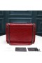 Yves Saint Laurent Medium Niki Chain Bag In Crinkled And Quilted Leather Red/Silver