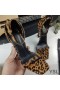 Sandale Yves Saint Laurent Opyum od leoparda antilop na crnom petu smeđe boje