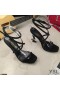 Sandale Yves Saint Laurent Opyum Od Satena i rhinestones Na Crnom Petu Crnci