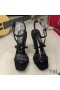 Sandale Yves Saint Laurent Opyum Od Satena i rhinestones Na Crnom Petu Crnci