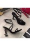 Sandale Yves Saint Laurent Opyum Od Satena i rhinestones Na Crnom Petu Crnci
