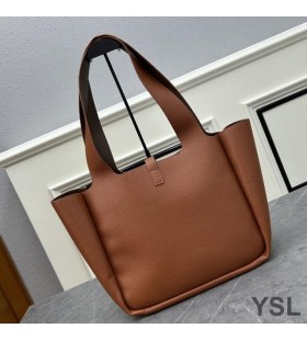 Torba Yves Saint Laurent Bea Od Zrnate kože Smeđe boje