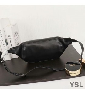 Klasična поясная torba Yves Saint Laurent s monogramom Od Ovčje kože Crne/srebrne boje