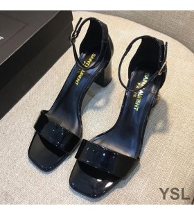 Sandale Yves Saint Laurent Loulou 70 Od Lakirane Crne Boje