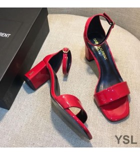Sandale Yves Saint Laurent Loulou 70 Od Lakirane kože Crvene Boje