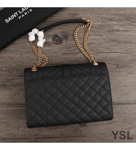 Torba-koverti na lancu Yves Saint Laurent Srednje veličine Разнозернистой kože Matelasse Crno/zlatne boje