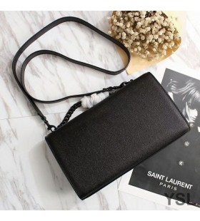 Torba Yves Saint Laurent Medium Kate S teksturom kože Crne boje