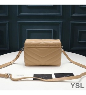 Torba za igračke Yves Saint Laurent Mini Loulou Od kože Y Matelasse Pekmeza/Srebrne boje