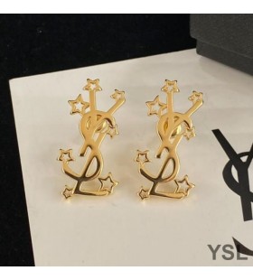 Naušnice Yves Saint Laurent Opyum Od metala U obliku Zvijezde Zlatne Boje