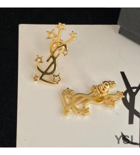 Naušnice Yves Saint Laurent Opyum Od metala U obliku Zvijezde Zlatne Boje