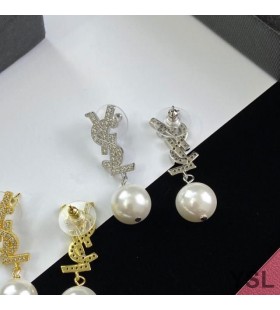 Naušnice S Biserima Yves Saint Laurent Opyum Od Metala I Kristala