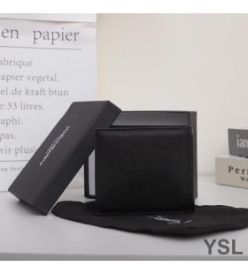 Novčanik Yves Saint Laurent maleni monogram East /West Iz glatka koža Crna /Zlatne boje