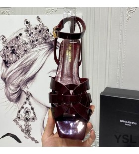 Sandale ravnim cipelama Yves Saint Laurent Tribute Od Lakirane kože Tamnocrvena Boja