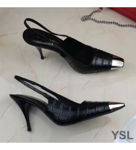 Cipele-brod Yves Saint Laurent Vesper Sa sklopivim naslonom Od Aligator kože u Crnoj boji