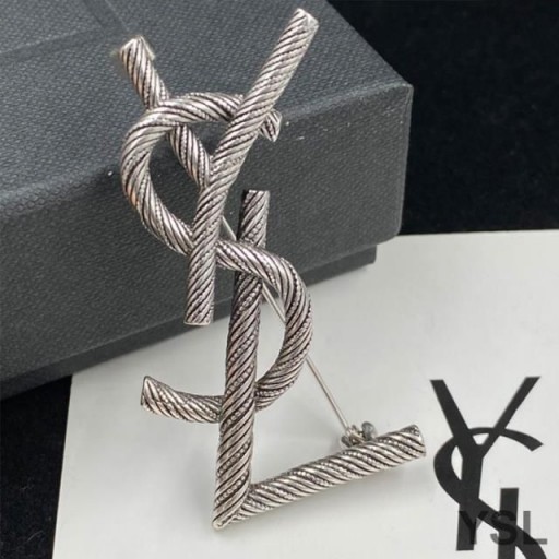 Yves Saint Laurent Opyum Brosch I Twisted Metal Silver