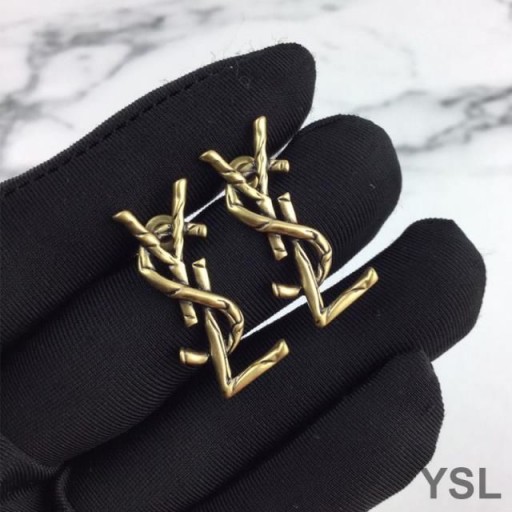 Yves Saint Laurent Opyum Örhängen I Vintage Guld Metall