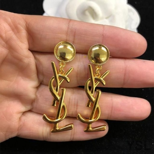 Yves Saint Laurent Opyum Hängande Örhängen I Metall Guld