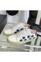 Yves Saint Laurent Domstolen Klassiska Sneakers I Stjärnor Broderade Läder Vit/Blå
