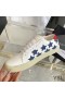 Yves Saint Laurent Domstolen Klassiska Sneakers I Stjärnor Broderade Läder Vit/Blå