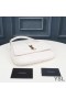 Yves Saint Laurent LE 57 Hobo Väska I Quiltat Lammskinn Vit/Guld