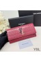 Yves Saint Laurent Stora Cassandra Dekonstruera Bifold Plånbok I Krokodil Präglat Läder Röd