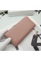 Yves Saint Laurent Stora Y-Ligne Flap Plånbok I Kornat Läder Rosa/Guld