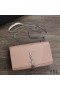 Yves Saint Laurent Medium Kate Kedja Väska med Tofs I Krokodil Relief Glänsande Läder Rosa/Silver