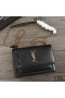 Yves Saint Laurent Medium Sunset Chain Bag In Leather Black/Gold