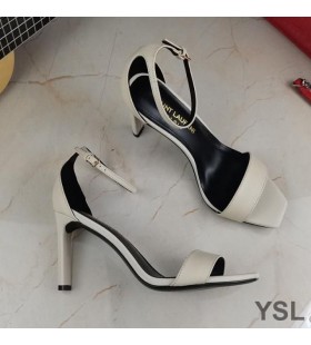 Yves Saint Laurent Amber Sandaler I Smidigt Läder Beige