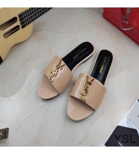 Yves Saint Laurent Monogram Bilder I Patent Läder Beige