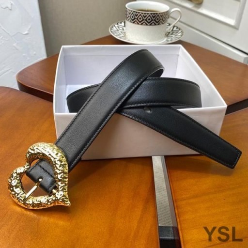 Nappa Deriden Yves Saint Laurent Kalp Kemeri Siyah / Altın