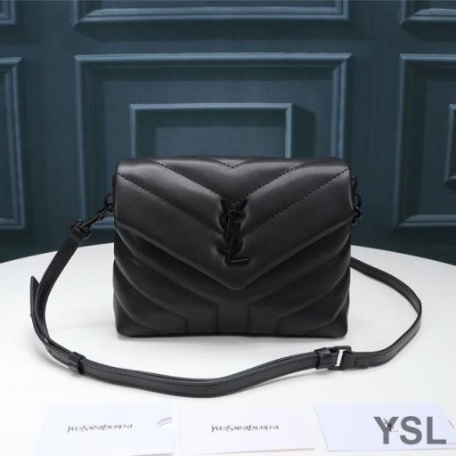 Yves Saint Laurent Mini Loulou Oyuncak Çantası Y Matelasse Deri Siyah