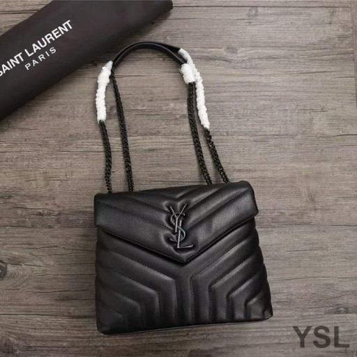 Yves Saint Laurent Küçük Loulou Zincir Çanta Y Matelasse Deri Siyah