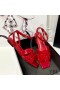 Rugan Kırmızılı Yves Saint Laurent Tribute Düz Sandalet