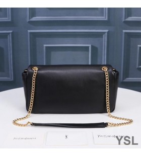 Yves Saint Laurent Calypso Çanta İçinde Dalan Kuzu Derisi Siyah / Altın