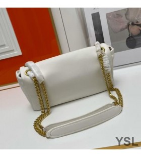 Dalmış Kuzu Derisi Beyaz / Altın Yves Saint Laurent Calypso Çanta