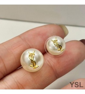 Metal Altından Yves Saint Laurent Cassandre inci küpeler