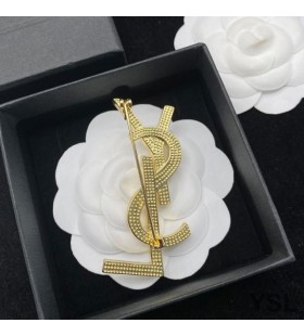 Metal, Kristal ve Yapay Elmas Altından Yves Saint Laurent Afyon Broşu