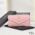 Kapitone Kuzu Derisi Pembe / Altın Renginde Yves Saint Laurent Büyük Gaby Flap Cüzdan