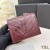 Buruşuk Matelasse Deri Bordo Yves Saint Laurent Küçük Cassandra Bifold Cüzdan
