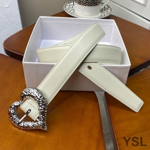 Yves Saint Laurent Corazón De La Correa En Cuero Nappa Negro/Plata