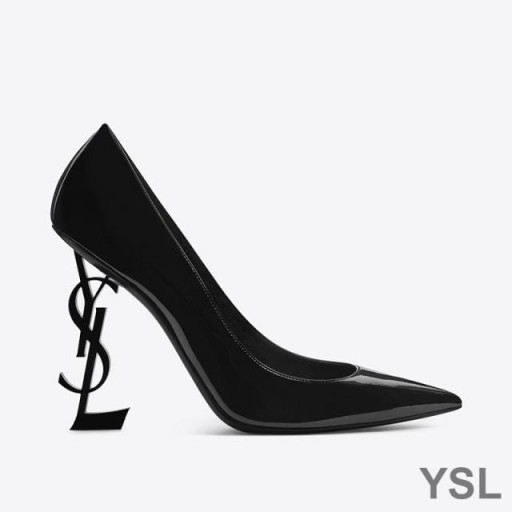 Yves Saint Laurent Opyum Bombas De charol Negro con Tacón Negro
