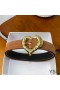 Yves Saint Laurent Corazón Del Cinturón De Gamuza Marrón/Oro