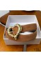 Yves Saint Laurent Corazón Del Cinturón De Gamuza Marrón/Oro